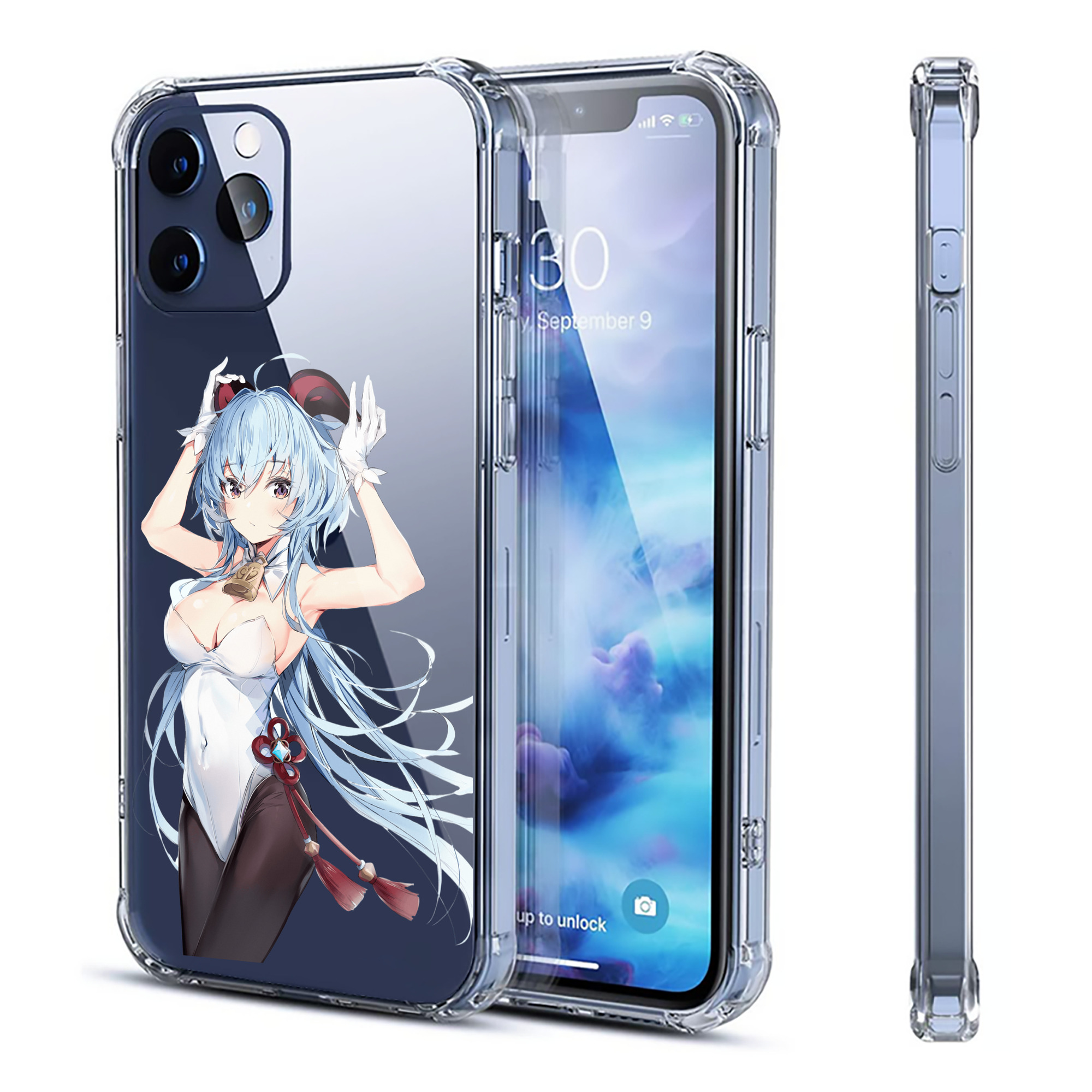 げんし神 甘雨 かんう genshin Ganyu 【iPhone 12シリーズ対応】透明スマホケース（クリアソフトケース）